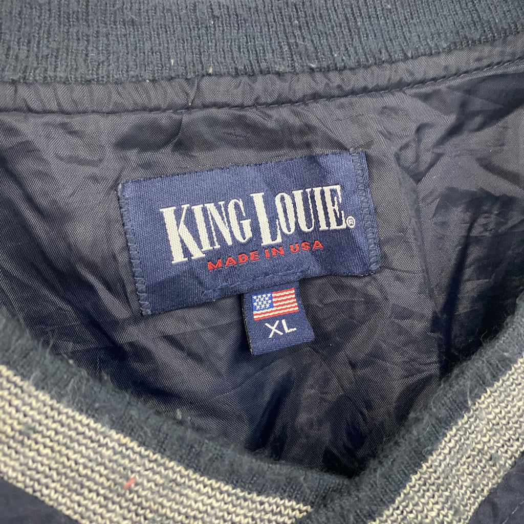 00s　KING LOUIE　キングルイ　プルオーバージャケット　刺繍ロゴ　ヴィンテージ　紺　ネイビー　XLサイズ　古着