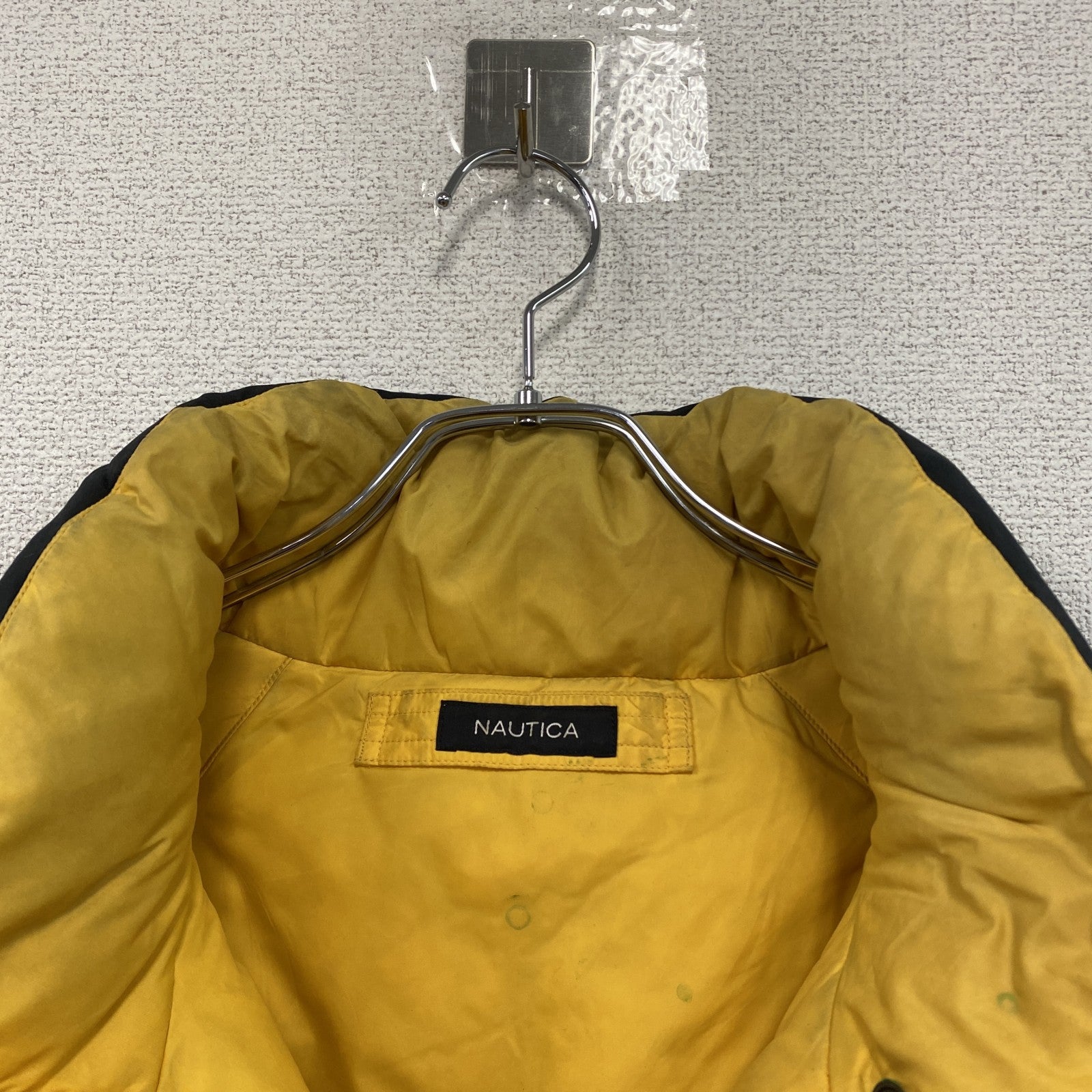 NAUTICA　ノーティカ　リバーシブルダウンジャケット　紺　ネイビー　イエロー　2XLサイズ　古着
