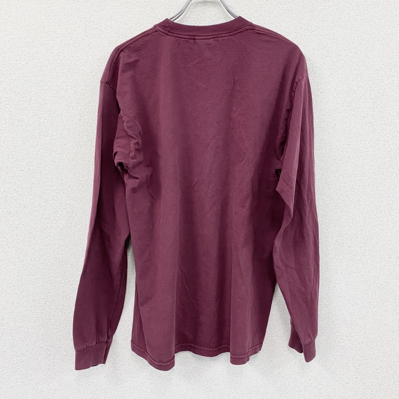 00s　GILDAN　ギルダン　長袖Tシャツ/ロンT　FOOTBALL　ヴィンテージ　ワインレッド　Lサイズ　古着