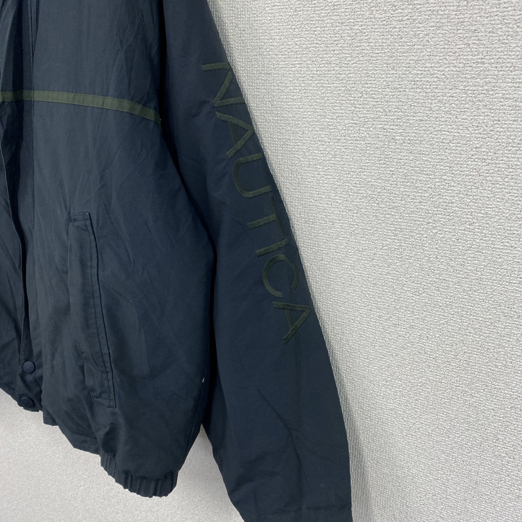NAUTICA　ノーティカ　リバーシブルダウンジャケット　紺　ネイビー　イエロー　2XLサイズ　古着