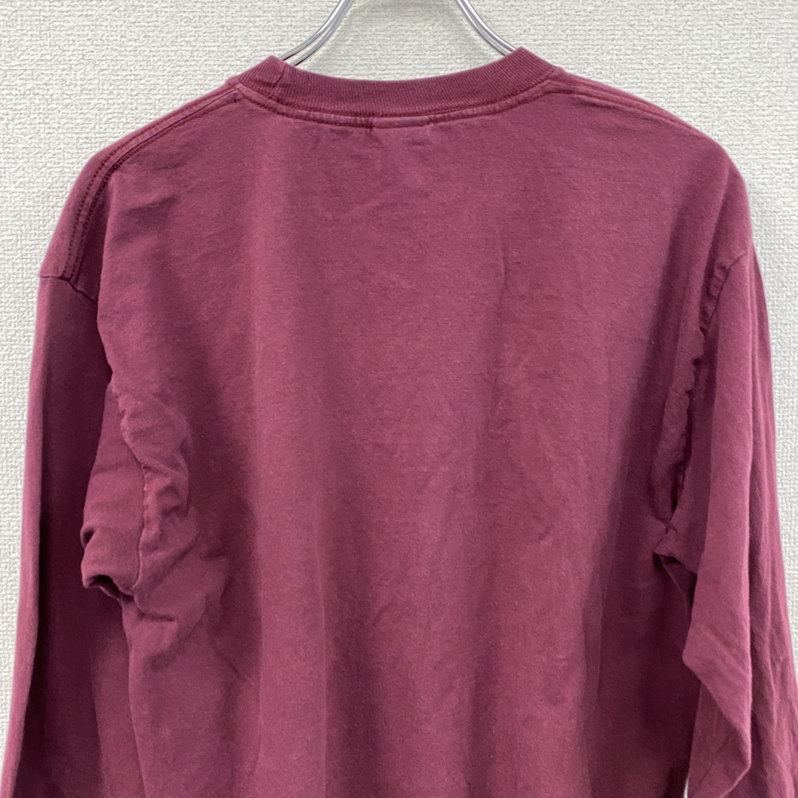 00s　GILDAN　ギルダン　長袖Tシャツ/ロンT　FOOTBALL　ヴィンテージ　ワインレッド　Lサイズ　古着