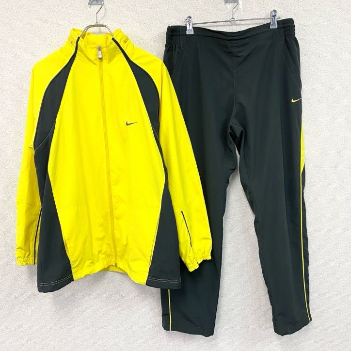 00s　NIKE　ナイキ　ジャージセットアップ　トラックジャケット　トラックパンツ　イエロー　ブラック　Lサイズ　古着