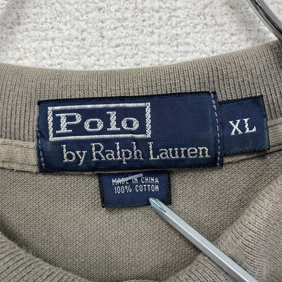 Polo by Ralph Lauren　ポロバイラルフローレン　半袖ポロシャツ　ビックポニー　刺ロゴ　グレー　XLサイズ　古着