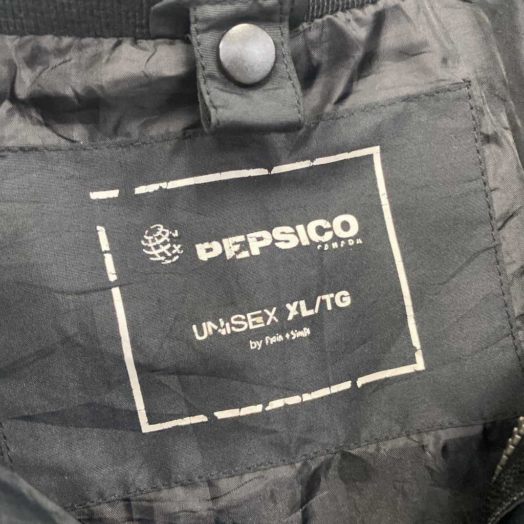 PEPSICO CANADA　PEPCI　ペプシ　フルジップジャケット　比翼仕立て　企業ロゴ　黒　ブラック　XLサイズ　古着
