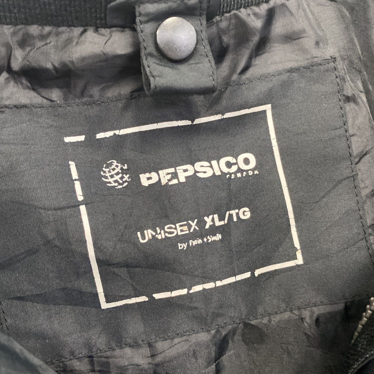 PEPSICO CANADA　PEPCI　ペプシ　フルジップジャケット　比翼仕立て　企業ロゴ　黒　ブラック　XLサイズ　古着