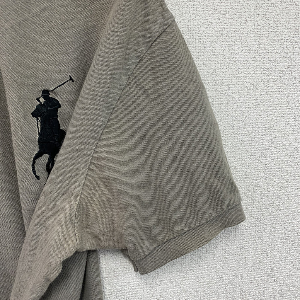 Polo by Ralph Lauren　ポロバイラルフローレン　半袖ポロシャツ　ビックポニー　刺ロゴ　グレー　XLサイズ　古着