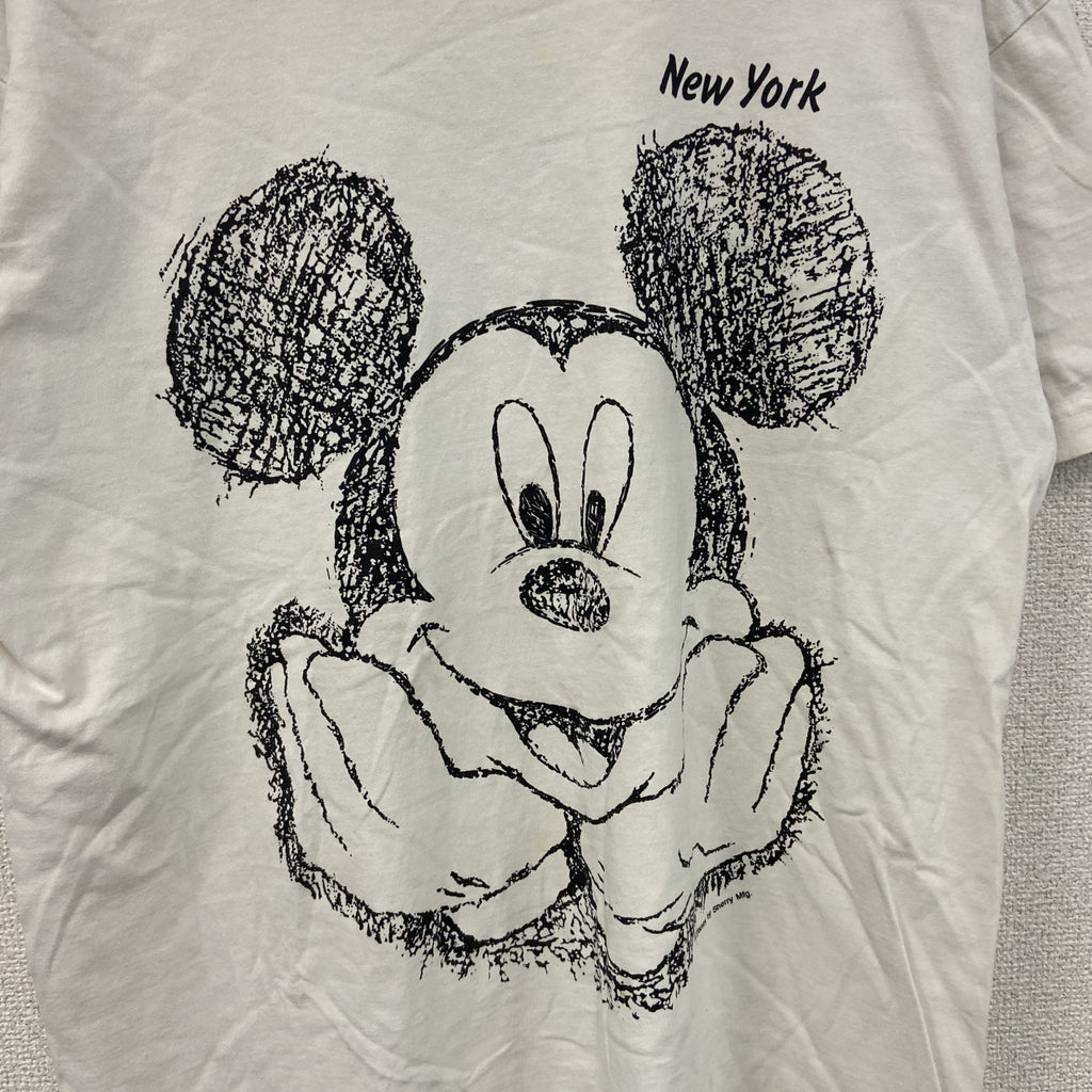 Sherrys　ミッキーマウス　半袖プリントTシャツ　白　ホワイト　Lサイズ　古着