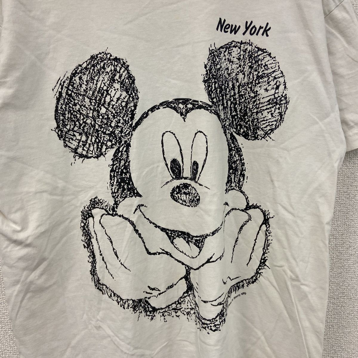 Sherrys　ミッキーマウス　半袖プリントTシャツ　白　ホワイト　Lサイズ　古着