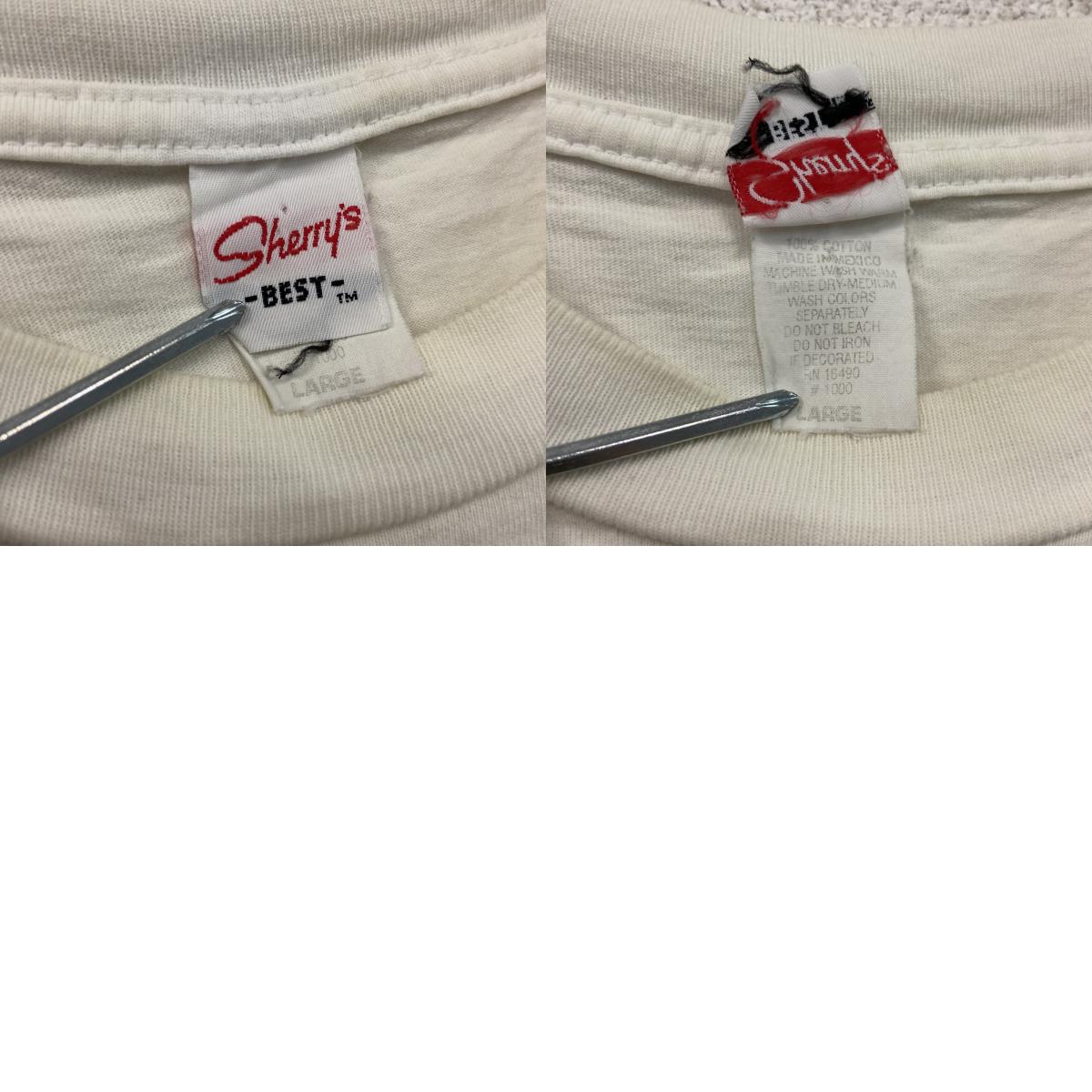 Sherrys　ミッキーマウス　半袖プリントTシャツ　白　ホワイト　Lサイズ　古着