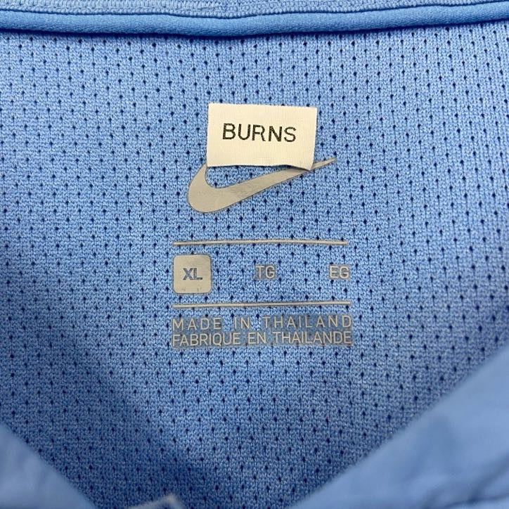 古着 used　NIKE　ナイキ　長袖ハーフジップナイロンジャケット　ワンポイント刺繍　フットボール　水色　XLサイズ