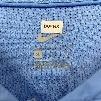 古着 used　NIKE　ナイキ　長袖ハーフジップナイロンジャケット　ワンポイント刺繍　フットボール　水色　XLサイズ