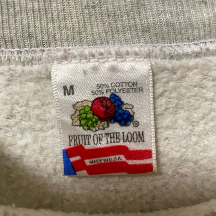 古着 used FRUIT OF THE LOOM 長袖ラグランスリーブスウェット　90s　ヴィンテージ　グレー　Mサイズ