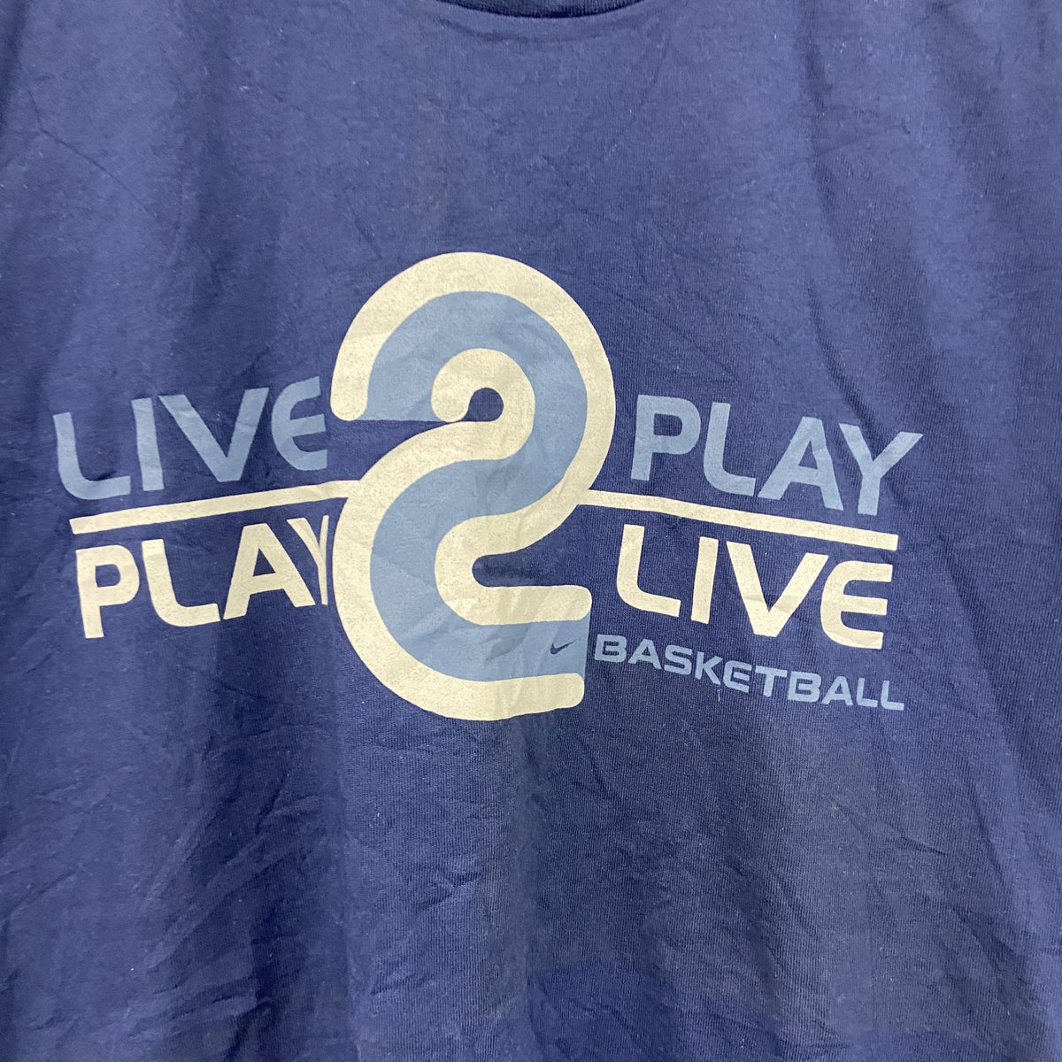 NIKE　ナイキ　半袖プリントTシャツ　紺　ネイビー　Lサイズ　古着