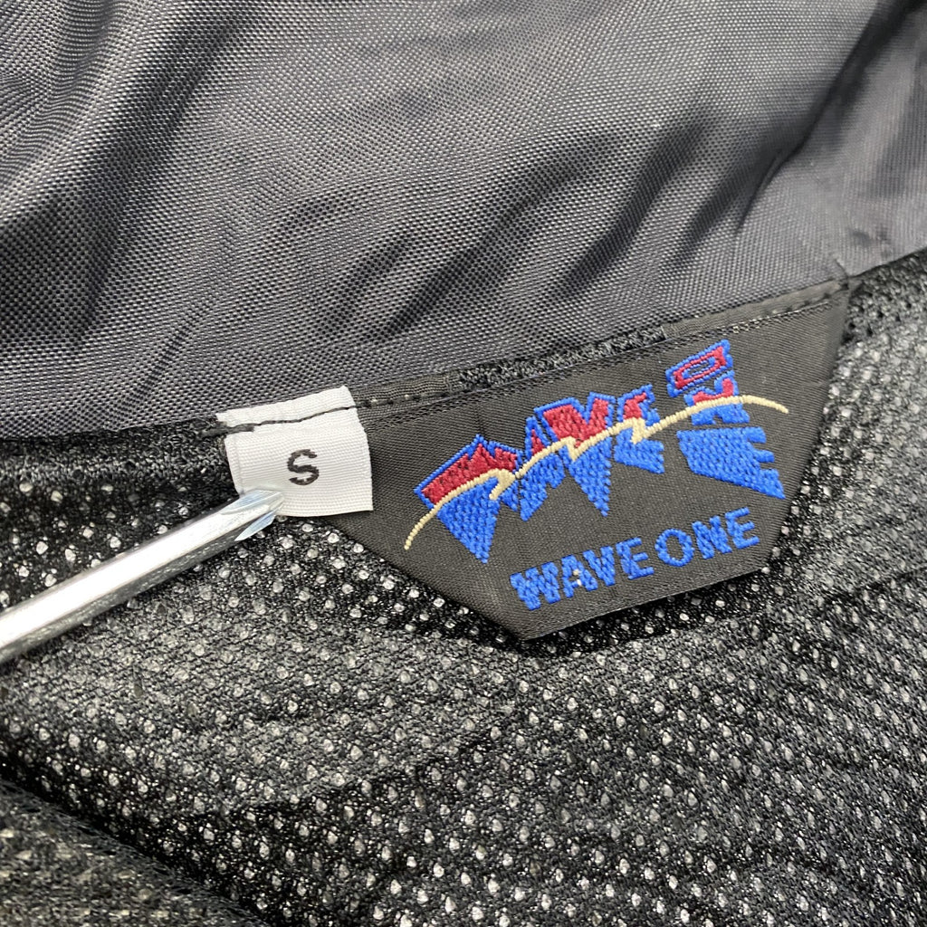 WAVE ONE　アノラックパーカー　三角タグ　刺繍ロゴ　黒　ブラック　灰色　グレー　Sサイズ　古着