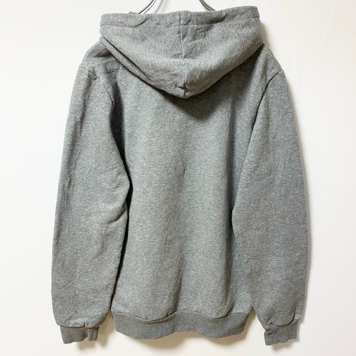 PUMA　プーマ　スウェットパーカー/フーディー　ロゴプリント　ワンポイント　灰色　グレー　Sサイズ　古着