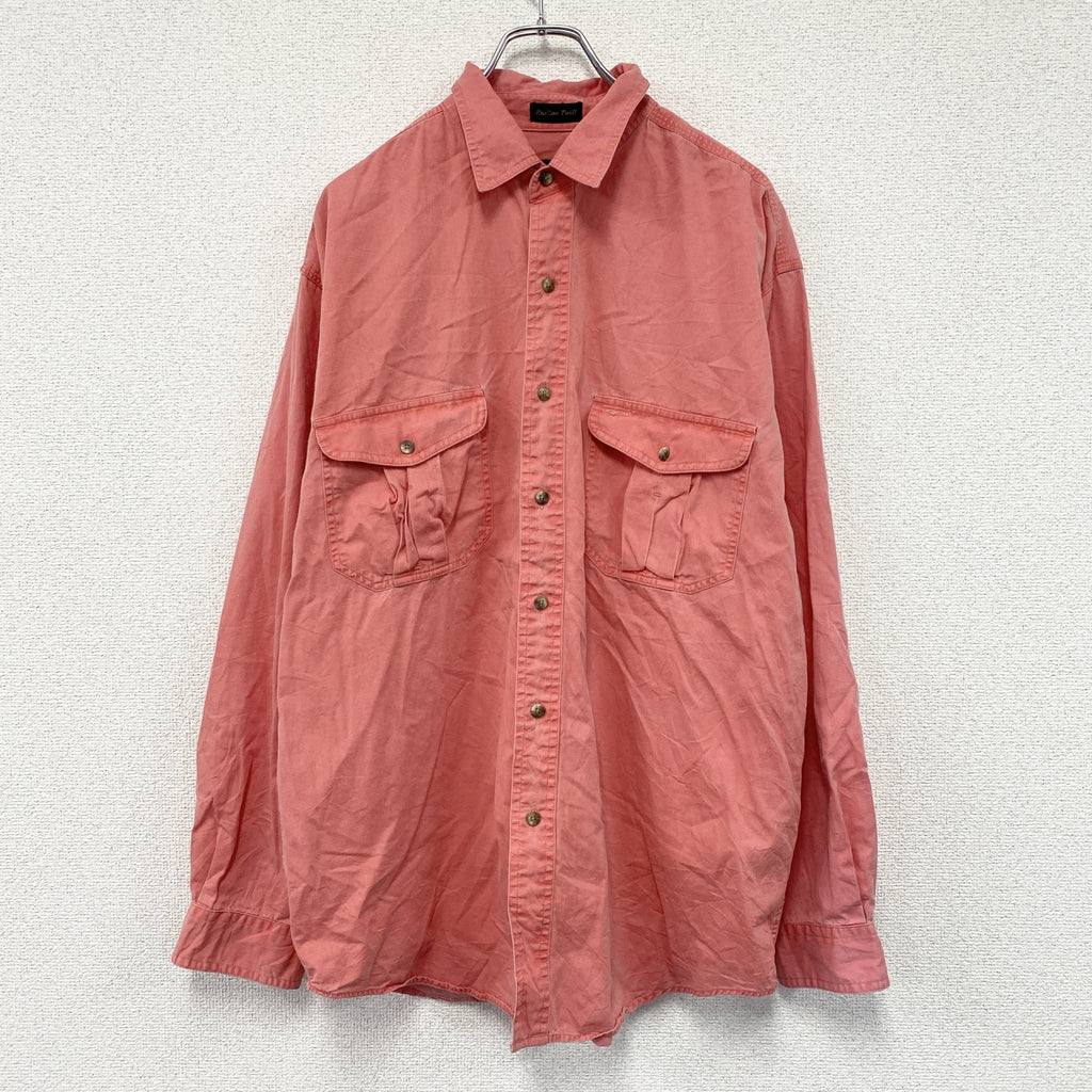 Eddie Bauer　エディーバウアー　長袖ワークシャツ　ピンク　Lサイズ メンズ コットン 古着