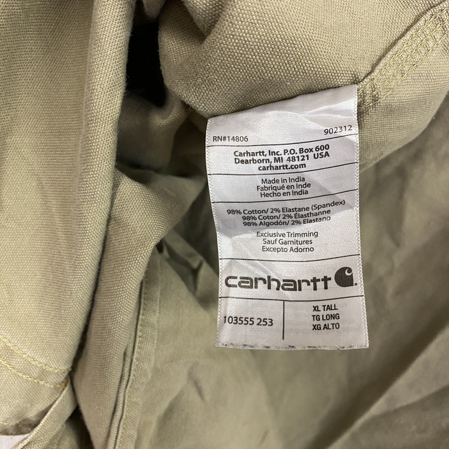 Carhartt　カーハート　半袖ボタンダウンシャツ　ワークシャツ　ダブルポケット　ベージュ　XLサイズ