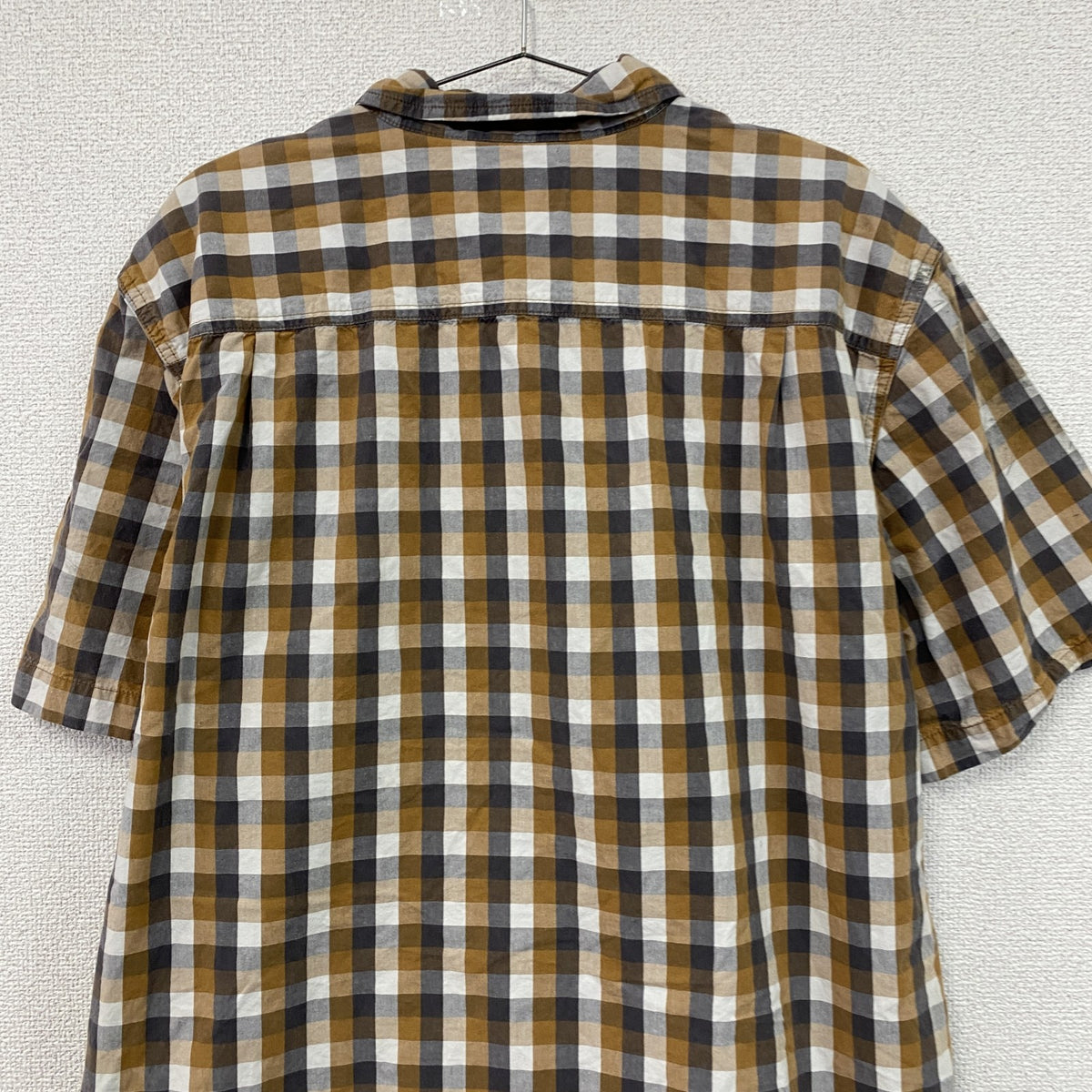 Carhartt　カーハート　半袖ボタンダウンシャツ　ギンガムチェック　オレンジ　Lサイズ　古着