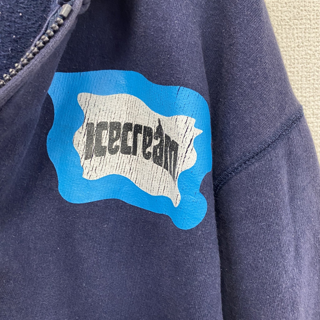 ICECREAM　アイスクリーム　フルジップスウェットパーカー/フーディー　紺　ネイビー　2XLサイズ　古着