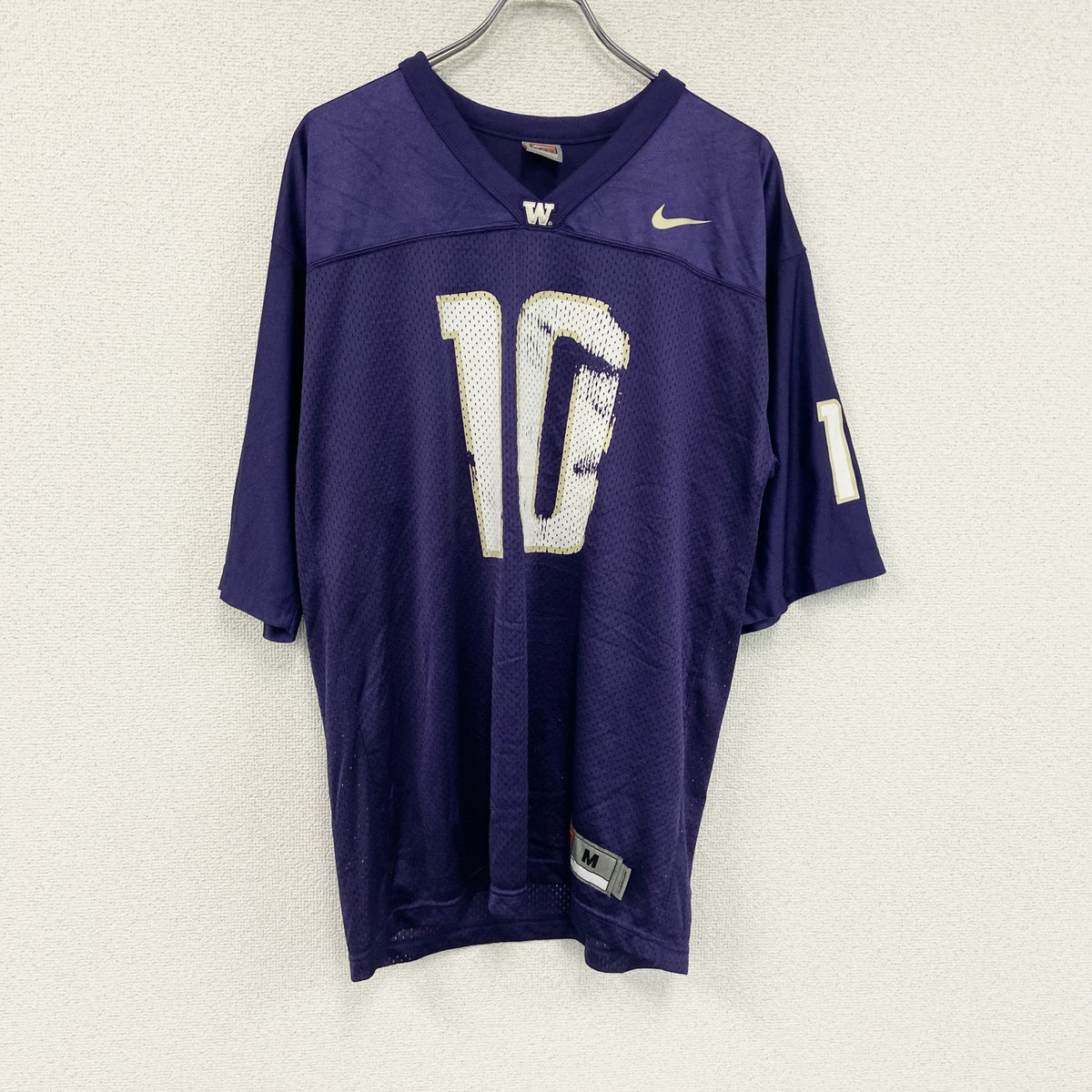 NIKE　ナイキ　フットボール　半袖Tシャツ　ユニフォーム　ゲームシャツ　紫　パープル　Mサイズ　古着