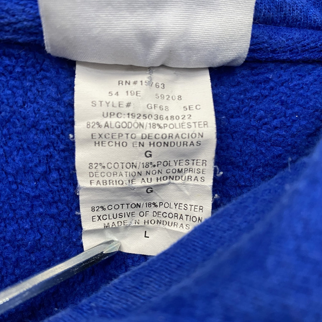 Champion　チャンピオン　リバースウィーブ　スウェットパーカー/フーディー　ワンポイント　刺繍ロゴ　現行　青　ブルー　Lサイズ　古着