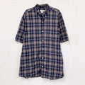 Carhartt　カーハート　半袖ボタンダウンシャツ　チェック柄　紺　ネイビー　XLサイズ　古着