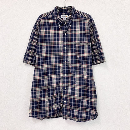 Carhartt　カーハート　半袖ボタンダウンシャツ　チェック柄　紺　ネイビー　XLサイズ