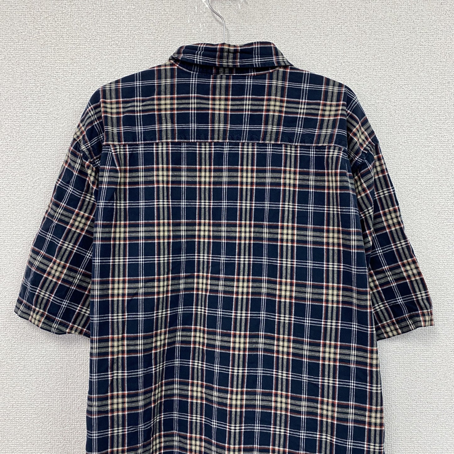 Carhartt　カーハート　半袖ボタンダウンシャツ　チェック柄　紺　ネイビー　XLサイズ