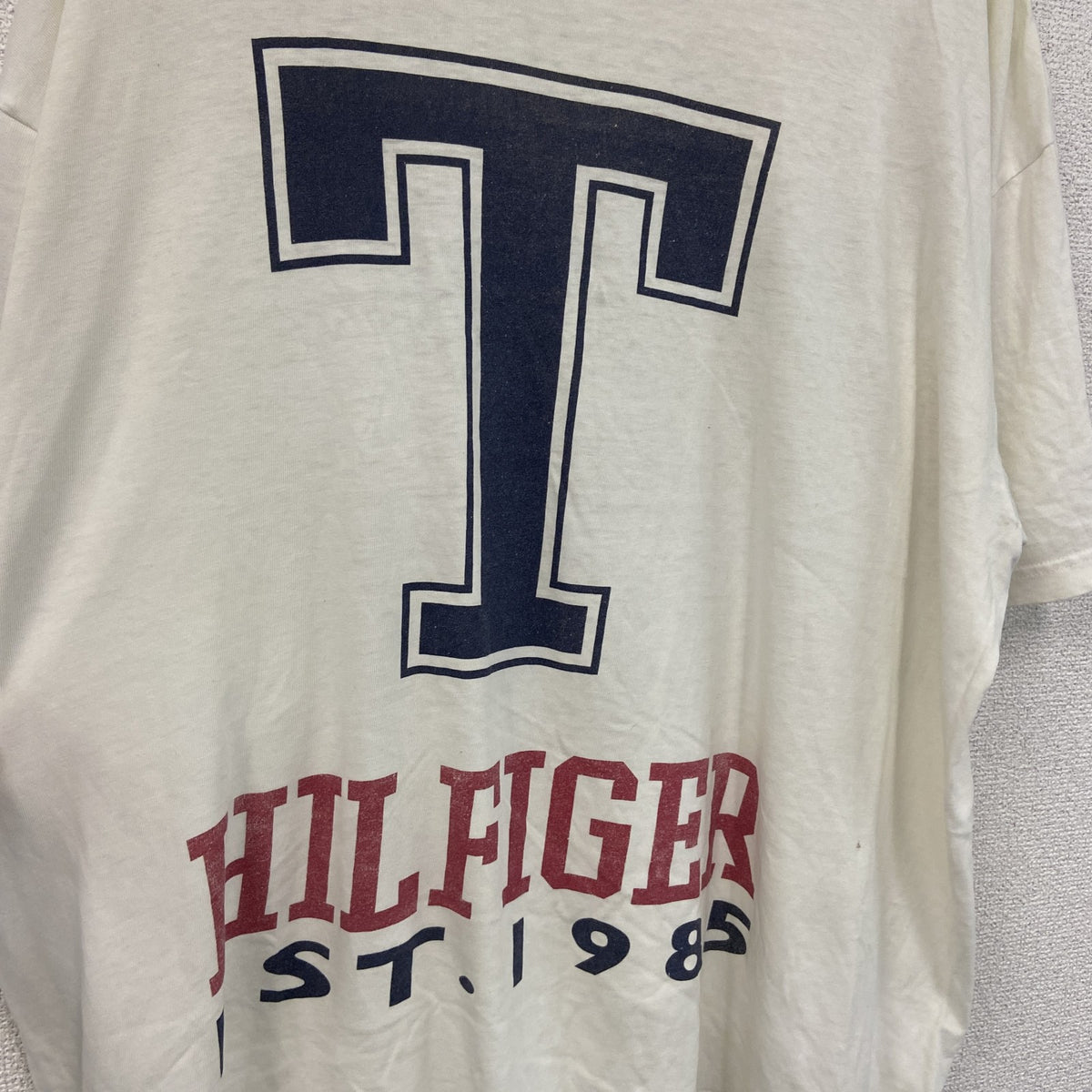 TOMMY HILFIGER　トミーヒルフィガー　半袖プリントTシャツ　白　ホワイト　2XLサイズ　古着