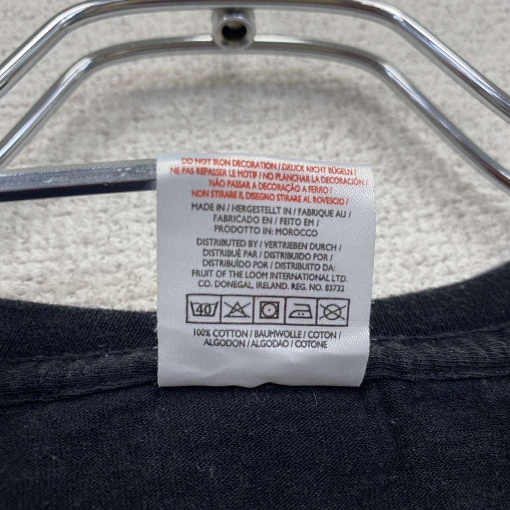 FRUIT OF THE LOOM　フルーツオブザルーム　半袖アニマルTシャツ　ミーヤーキャット　黒　ブラック　14-15サイズ　古着