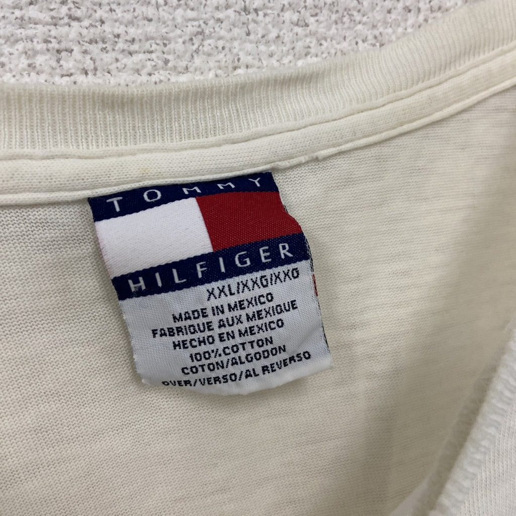 TOMMY HILFIGER　トミーヒルフィガー　半袖プリントTシャツ　白　ホワイト　2XLサイズ　古着