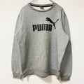 PUMA プーマ　長袖フロントデザインスウェット　トレーナー　クルーネック　グレー　灰色　カジュアル　Mサイズ　古着