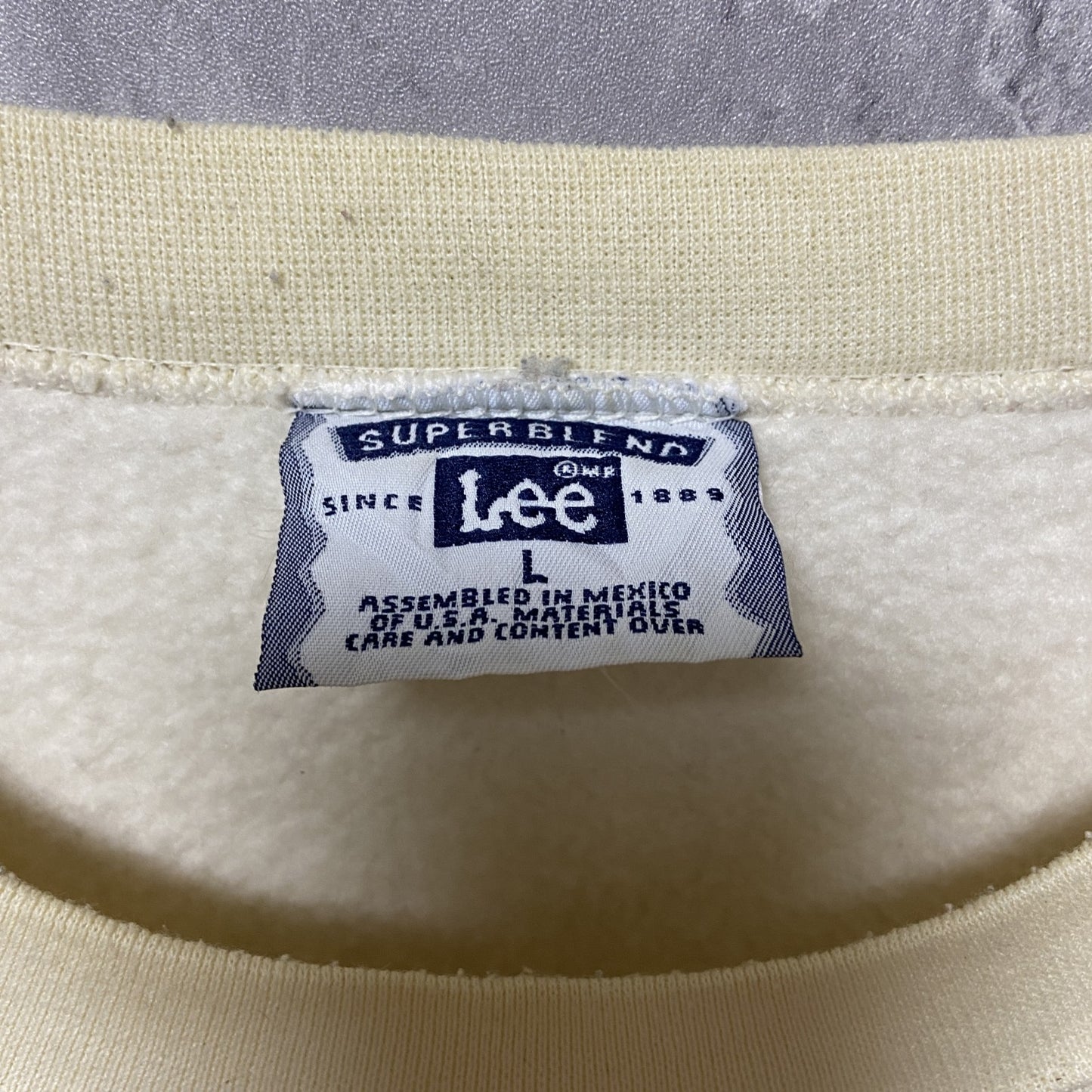 古着 used　Lee　リー　Cape May　長袖スウェット　トレーナー　ワンポイント刺繍　クルーネック　灯台　Lサイズ　