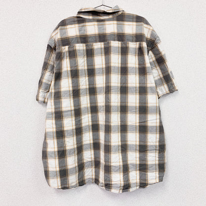 Carhartt　カーハート　半袖ボタンダウンシャツ　チェック柄　灰色　白　グレー　ホワイト　2XLサイズ