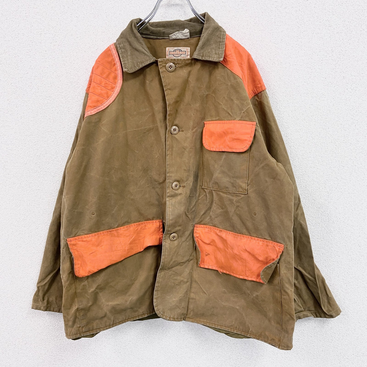 70s　SAF TBAK　サフトバック　ハンティングジャケット　コーデュロイカラー　ヴィンテージ　ベージュ　古着