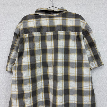 Carhartt　カーハート　半袖ボタンダウンシャツ　チェック柄　灰色　白　グレー　ホワイト　2XLサイズ