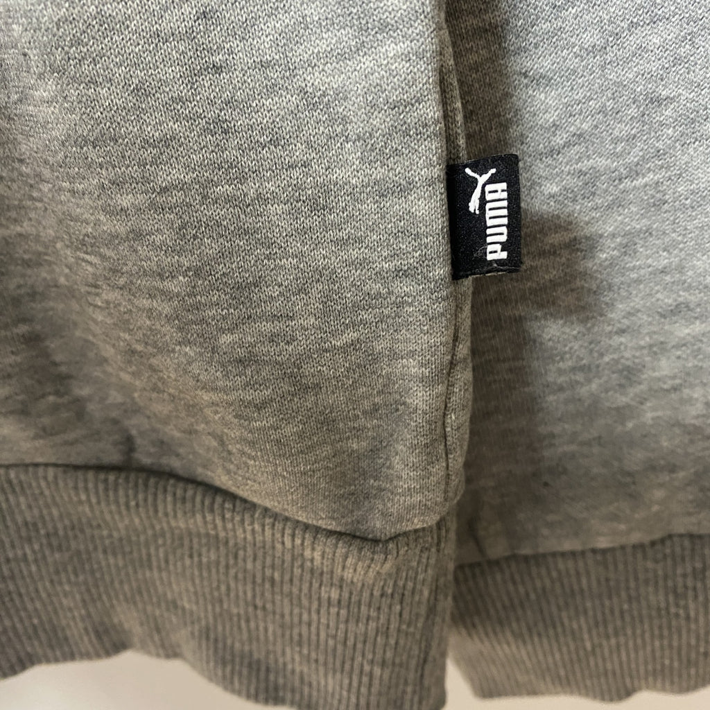 PUMA プーマ　長袖フロントデザインスウェット　トレーナー　クルーネック　グレー　灰色　カジュアル　Mサイズ　古着
