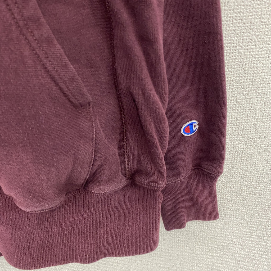 Champion　チャンピオン　リバースウィーブ　スウェットパーカー/フーディー　ワンポイント　刺繍ロゴ　ワインレッド　Lサイズ　古着