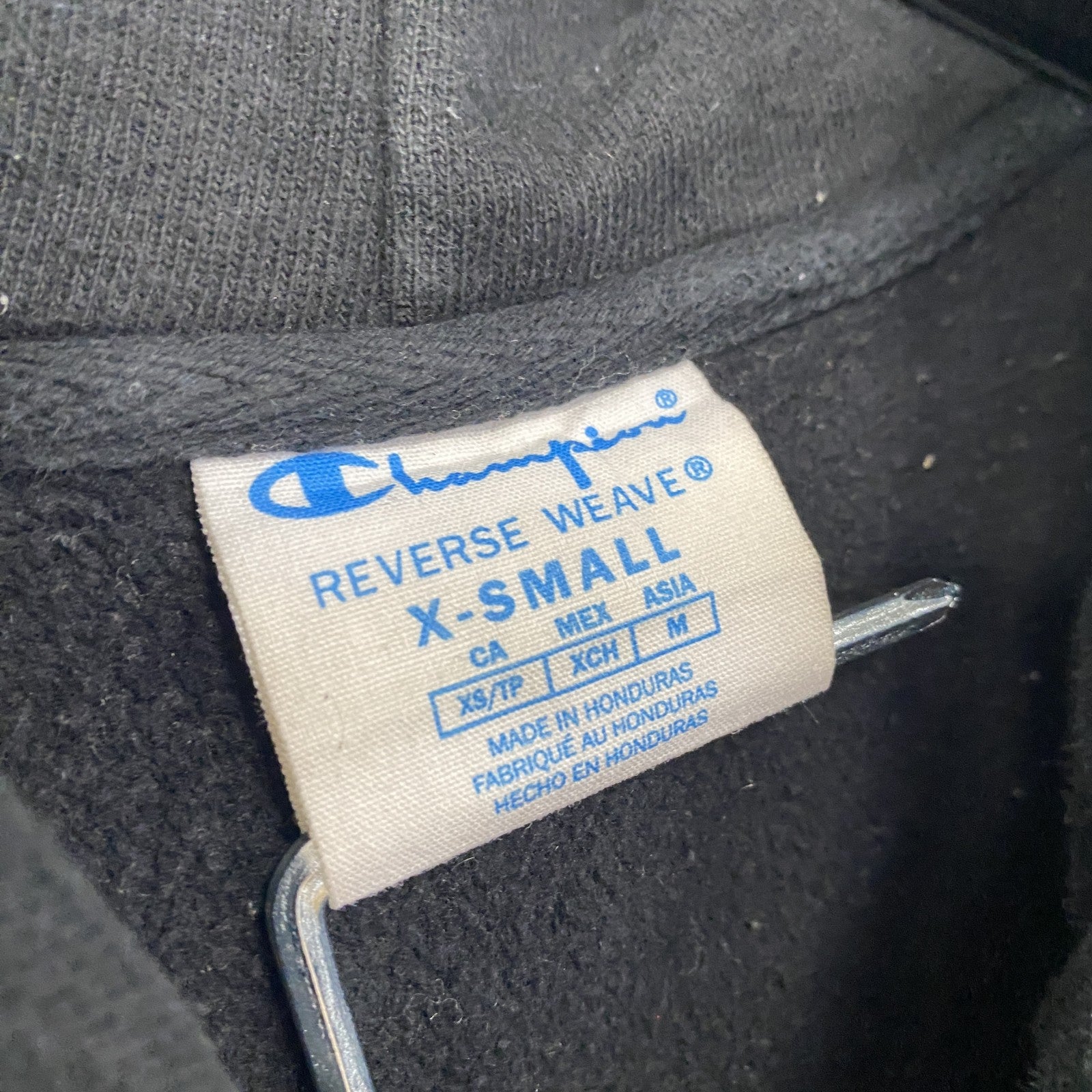 Champion　チャンピオン　リバースウィーブ　スウェットパーカー/フーディー　ヘビーウエイト　現行　黒　ブラック　XSサイズ　古着