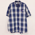 Carhartt　カーハート　半袖ボタンダウンシャツ　オンブレチェック　青　ブルー　XLサイズ　古着