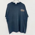 GILDAN　ギルダン　半袖Tシャツ　River Grill on the Tomoka　企業ロゴ　黒　ブラック　2XLサイズ　古着