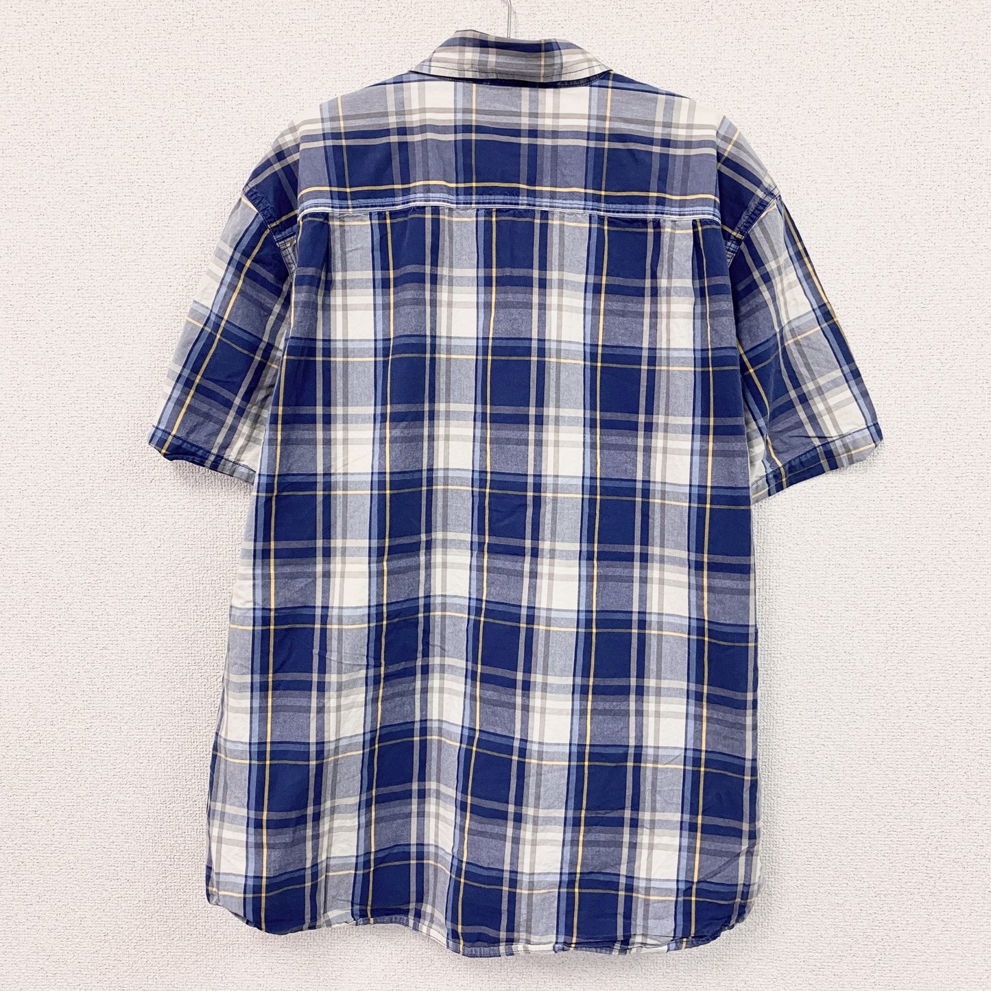 Carhartt　カーハート　半袖ボタンダウンシャツ　オンブレチェック　青　ブルー　XLサイズ