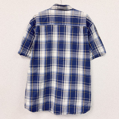 Carhartt　カーハート　半袖ボタンダウンシャツ　オンブレチェック　青　ブルー　XLサイズ