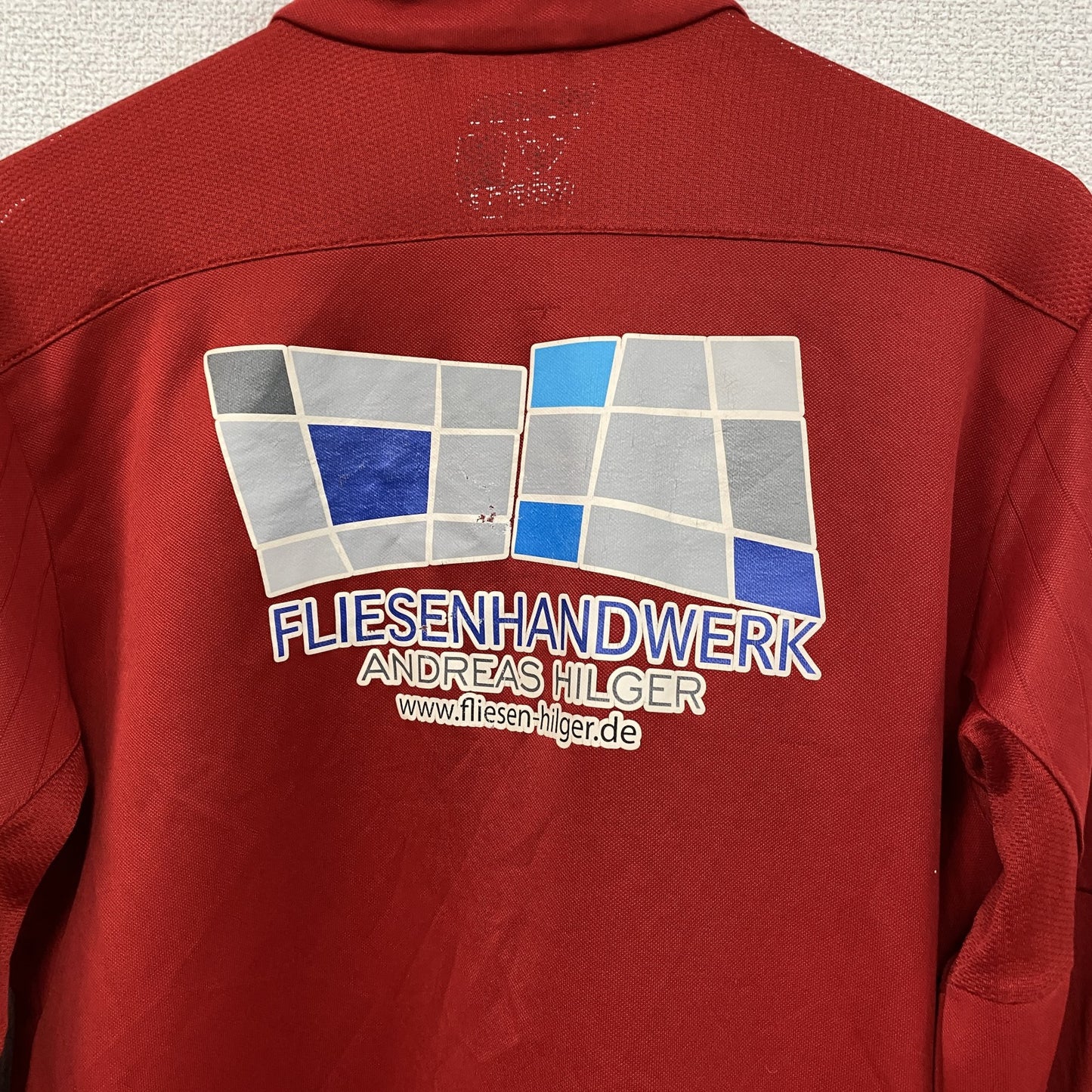 adidas　アディダス　ハーフジップトラックジャケット/ジャージ　デカロゴ　パフォーマンスロゴ　赤　レッド　Mサイス