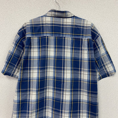 Carhartt　カーハート　半袖ボタンダウンシャツ　オンブレチェック　青　ブルー　XLサイズ