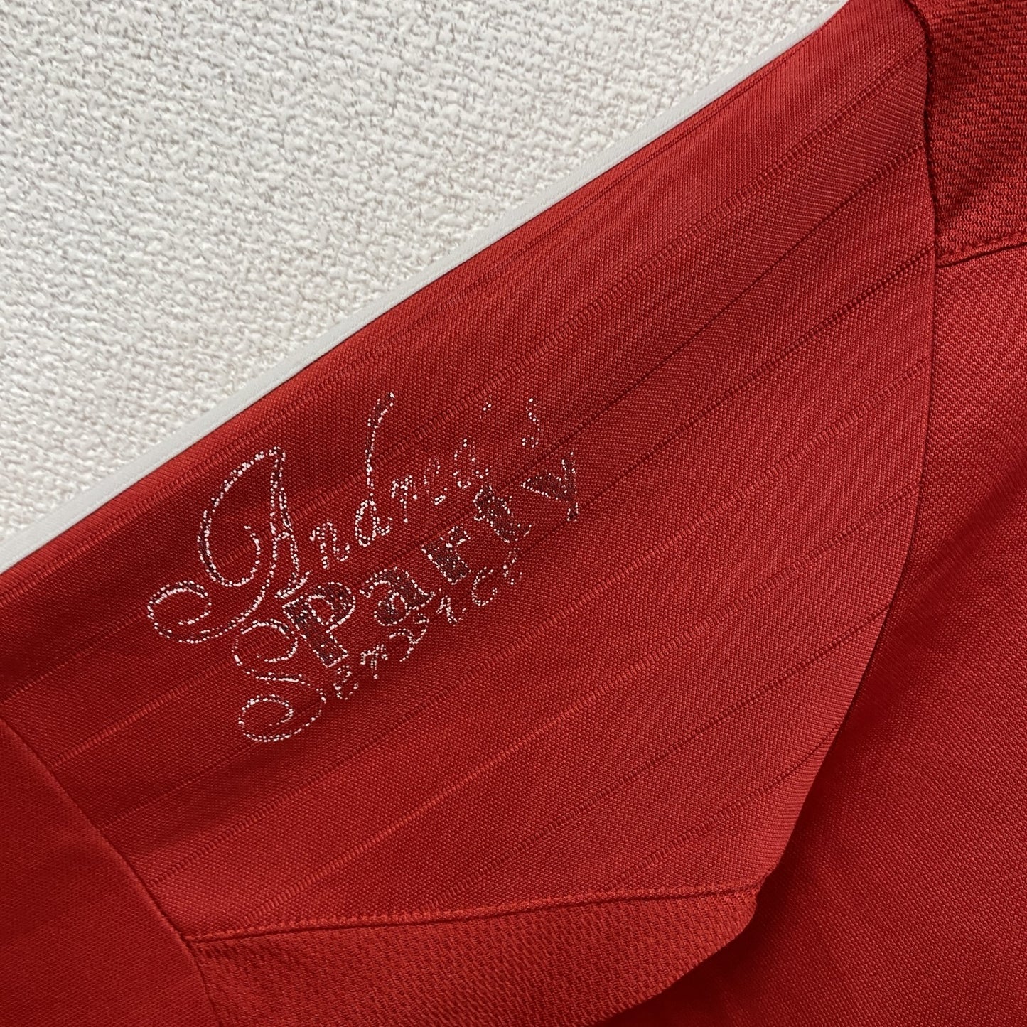 adidas　アディダス　ハーフジップトラックジャケット/ジャージ　デカロゴ　パフォーマンスロゴ　赤　レッド　Mサイス