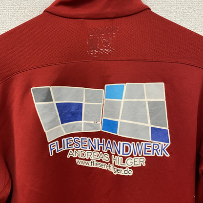 adidas　アディダス　ハーフジップトラックジャケット/ジャージ　デカロゴ　パフォーマンスロゴ　赤　レッド　Mサイス