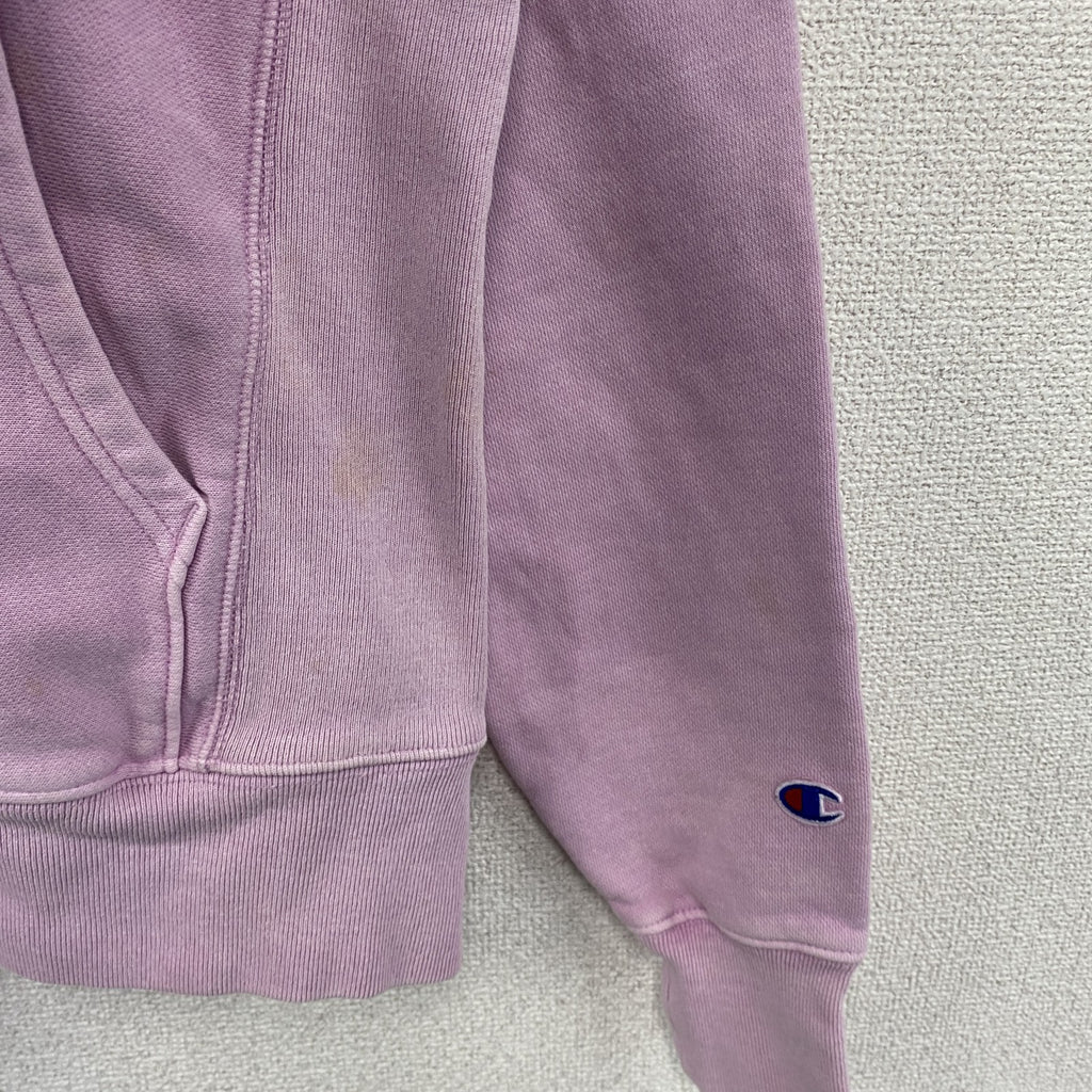 Champion　チャンピオン　リバースウィーブ　スウェットパーカー/フーディー　ワンポイント　刺繍ロゴ　ピンク　Sサイズ　古着