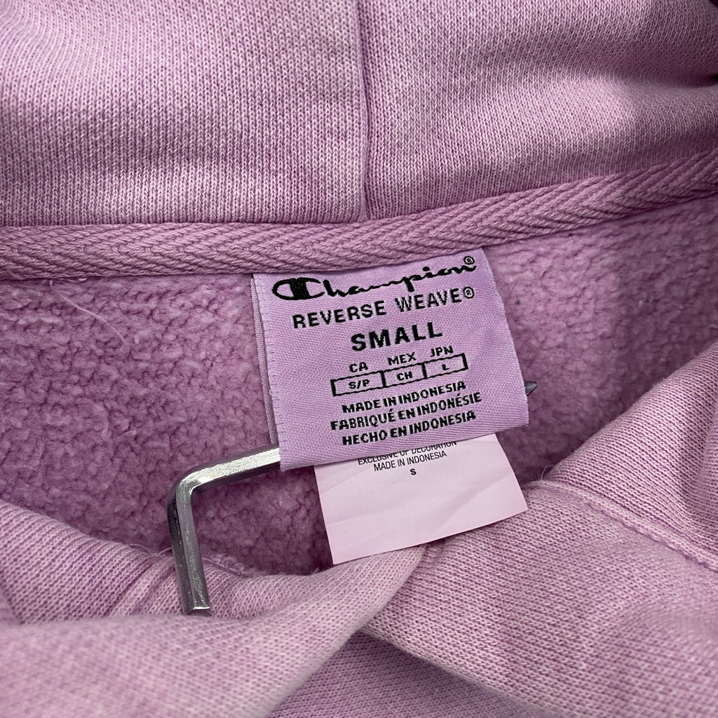 Champion　チャンピオン　リバースウィーブ　スウェットパーカー/フーディー　ワンポイント　刺繍ロゴ　ピンク　Sサイズ　古着