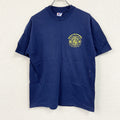 90s　Hanes　ヘインズ　半袖プリントTシャツ　ホノルル消防　3連プリント　シングルステッチ　紺　ネイビー　Lサイズ　　ヴィンテージ　古着